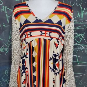 Lace Bell Sleeve Boho Dress